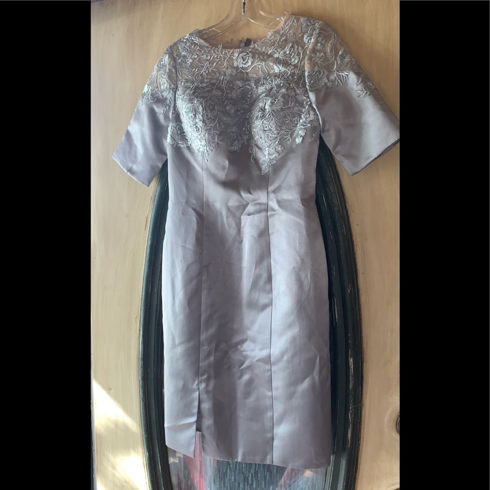 beautiful silver lace on top dress